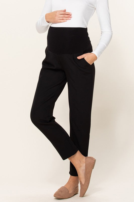 Maternity Straight Cut Ponti Work Pants by Angel Maternity Online | THE  ICONIC | Australia